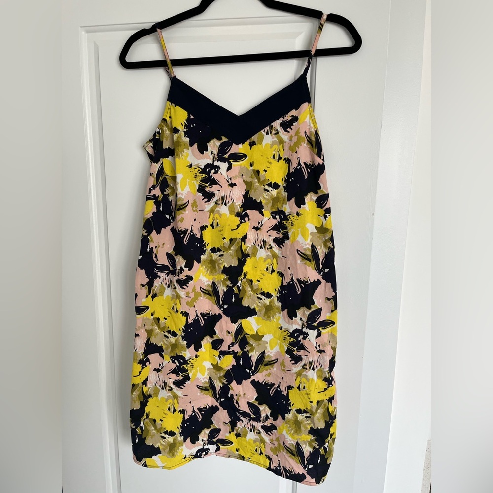 Jolie Yellow and Pink Slip Dress with Spaghetti Straps